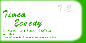 timea ecsedy business card